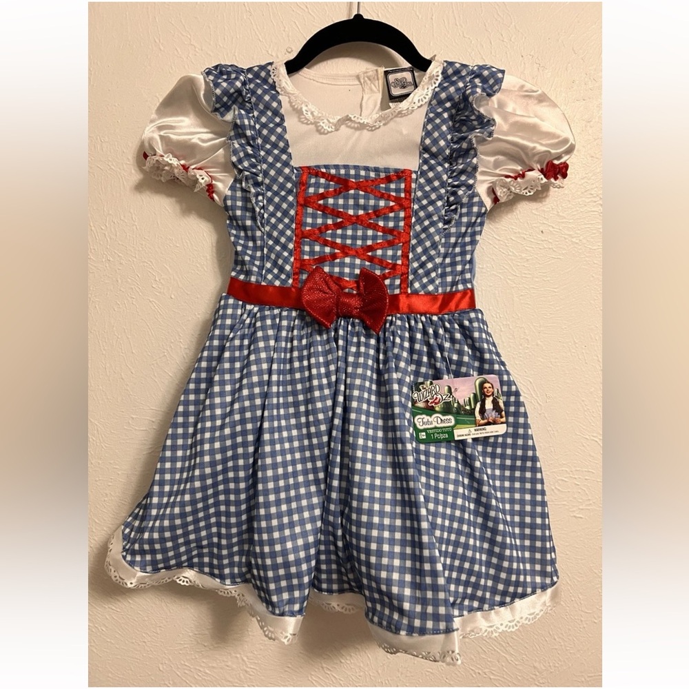 Wizard of Oz Blue Checkered Kids Costume with Red Accents Size Small NWT
